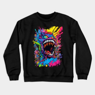 Neon colors monster splash mix of candy colors lots of pink and blue cure design Crewneck Sweatshirt